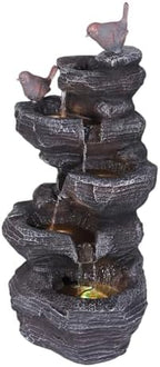 Generic Resin Stone Imitation Waterfall with LED Lights Tabletop Water Fountain Desktop Waterfall Fountain Relax Decor for Home Office - Image 2