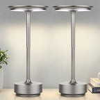 UdoUto 2-Pack Cordless Table Lamps Rechargeable, Silver by Home