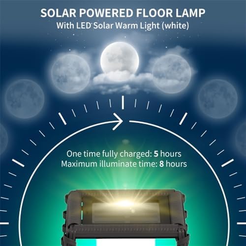 Chliste Outdoor Floor Lamp Solar Powered Lantern Waterproof Wicker Deck Lights for Garden Porch Decor Patio Driveway Deck - Image 4