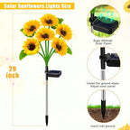 ZFNN Solar Garden Lights Outdoor, 4 Pack Sunflower Lights, Waterproof Decor - Image 4