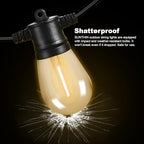 SUNTHIN 96FT Outdoor String Lights with 32 LED Shatterproof Bulbs - Image 4