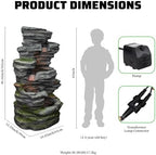 40.2" H Water Fountain Outdoor, 5-Tier Cascading Stacked Waterfall Fountain - Image 2