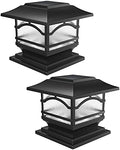 Davinci Lighting Premium Solar Outdoor Post Cap Lights - 4x4 5x5 6x6 - Bright LED Light for Fence Deck Garden or Patio Posts - Slate Black (2 Pack) by DavinciLighting