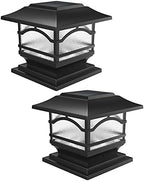 Davinci Lighting Premium Solar Outdoor Post Cap Lights - 4x4 5x5 6x6 - Bright LED Light for Fence Deck Garden or Patio Posts - Slate Black (2 Pack) by DavinciLighting