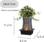 GOSSI Tabletop Water Fountain with LED Lights, Indoor Waterfall Fountain for Home Office Bedroom Decor, Includes Plastic Pots for Plant Growing, Relaxation Desk Accessory (24285) - Image 5