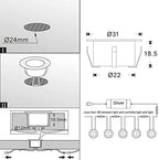 FVTLED Low Voltage LED Deck Light, 30pcs Φ1.22 Recessed Warm White - Image 5