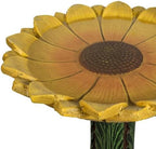 SKYFIRE 24.4” Tall Outdoor Concrete Bird Bath - Sunflower Birdbath Bowl with Green Leaf Pedestal for Garden, Patio, Lawn, Backyard,Outdoor Decor -20”Dia. X 24.4”H Garden Decor Statue Flower Birdbaths - Image 6