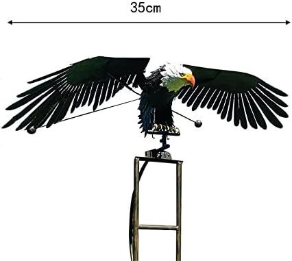 Garden Eagles Stake Ornament Art Bird Flapping Windmill Outdoor Metal Stake Rocking Balancing Flying Wind Spinner Yard Vintage Sculptures,Black,116 * 41cm - Image 7