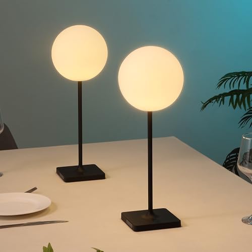 JONATHAN Y Allie 17.5" Rechargeable Cordless LED Lamp, Black, Set of 2 - Image 2