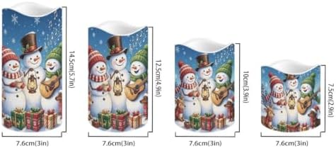 Christmas Snowman Flameless Battery Operated Candles Set of 4 - Image 2