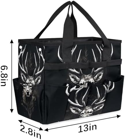 Cool Garden Tool Bag Organizer Heavy Duty Deer Gardening Tote Bag with 10 Pockets for Women Men Gardening Gifts - Image 3