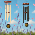 Personalized Motorcycle Memorial Wind Chime – “Riding with The Angels” Gold Cruiser with Wings and USA Flag – Custom Name & Years, Biker Remembrance Gift, Sympathy Decor for Loss of Loved One - Image 5