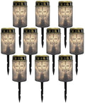 Poceacles 10 Pack Cross Solar Lights Solar Outdoor Lights Outdoor Waterproof Stake Solar Lights Votive Candles Grave Solar Candles for Memorial Day Decorations, Deer Cross Dove of Peace Light by Poceacles