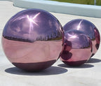 Stainless Steel Gazing Globe Mirror Ball, Decorative Gazing Balls for Garden, Reflective Smooth Garden Ball Sphere for Outdoor Yard Decoration (Purple, Dia: 10 inch) - Image 3