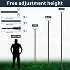 10FT String Light Poles with Spiral Ground Stakes, 38mm Adjustable Height Rustproof Metal Posts for Garden Lawn Patio, Christmas Wedding Party Outdoor Decoration (Black, 1 Pack) - Image 5