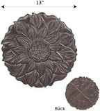 Sungmor Vintage Cast Iron Lotus Stepping Stone, Dark Brown - Image 2