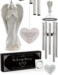 Angel Memorial Wind Chimes for Loss of Loved One - 34" Large Sympathy Wind Chimes, Memorial Gifts for Loss of Loved One Mother Father Husband Bereavement Chimes for Outside Deep Tone by SympathyHearts