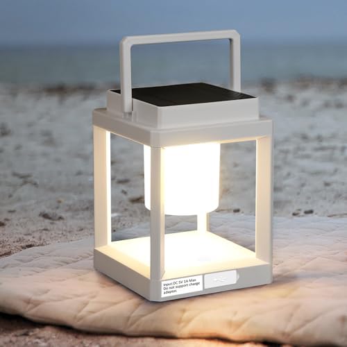 Solar Lantern Outdoor Table Lamp: Portable Waterproof LED Light - Hanging Solar Lamp Rechargeable Lights for Patio Camping by RIDALUX