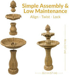 Sunnydaze 46" 2-Tier Solar Water Fountain, Pineapple Top, Earth Finish - Image 6