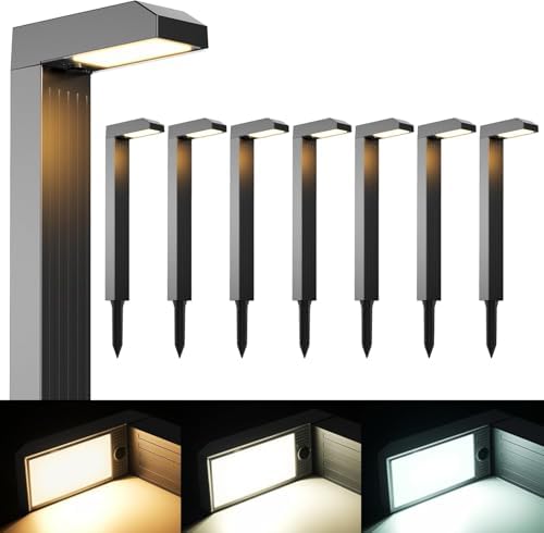 COXSENI Solar Pathway Lights Outdoor,3 Color Temperatures,20 LEDs,8 Pack by COXSENI