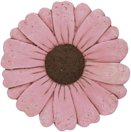 Landoraloria Cement Flower Stepping Stone 10” Daisy Garden Path Stone for Yard & Walkway Handcrafted Non-Slip Outdoor Patio Decor Weather-Resistant Cement Stone (Pink) by Unknown