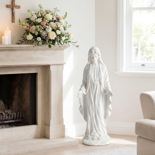 GIANTEX 29.5'' Virgin Mary Garden Statue, Outdoor Blessed Mother Statue - Image 2