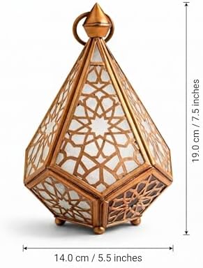 Set of 2 Moroccan Brass Wall Lamp Sconce Home Decor, Handmade Lighting Copper Metal Lights Turkish Lamp, Ramadan Candle Lantern, Candle Holder, Indoor Outdoor, Patio, Porch, Shelf, Garden (Pyramid) - Image 2