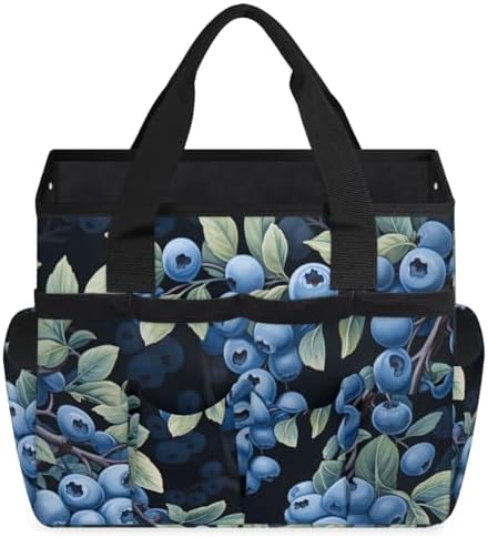 Fruits Blueberry Garden Tool Bag Tote for Men Women Multiple Pockets Wide Mouth Heavy Duty Waterproof Tool Organizer Bag for Outdoor Lawn Yard Portable Gardening Storage With Elasticbands by Unknown