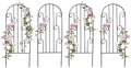 4 Pack Arched Iron Trellis, 45" H x 15.9" W, Decorative Scrollwork by SCENDOR
