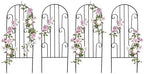 4 Pack Arched Iron Trellis, 45" H x 15.9" W, Decorative Scrollwork by SCENDOR