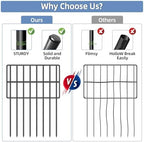 25 Pack Garden Animal Barrier Fence, 17in(H) x27ft(L) No Dig Decorative Fences, 1.5in Spike Spacing Rustproof Metal Garden Fence Border for Dogs Rabbits, Bottom Blocker for Outdoor Yard Patio - Image 5