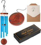 Memorial Wind Chimes for Loss of Loved One – Sympathy Gift for Loss of Dad, Mom, Baby, or Friend – Outdoor Bereavement Wind Chimes, Blue Round Design by ABEICO