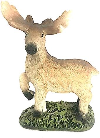 Miniature Moose, Stump, Moose Crossing Sign and Accessories for Fairy Garden, Dollhouse, Terrarium or Miniature Display - Image 3