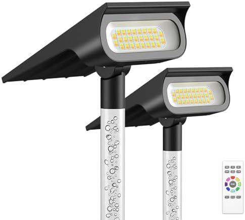 intelamp Solar Spot Lights Outdoor Waterproof 4000mAh Garden Lights Remote by IntelampSolarLightingArtist