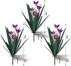 Homight Metal Agave Plant Outdoor Decoration Lily Mexican Yard Art Garden Gift Home Decor Hand Painted Metal Agave Garden Yard Statue, Outdoor Lawn Ornaments(3 Big Purple Lilies) - Image 5