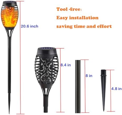 Solar Lights Outdoor,10 Pack Flame Flickering Lights,Weatherproof Torch Lights,Landscape Lighting,Perfect for Garden,Patio, Pathway Decor - Image 2