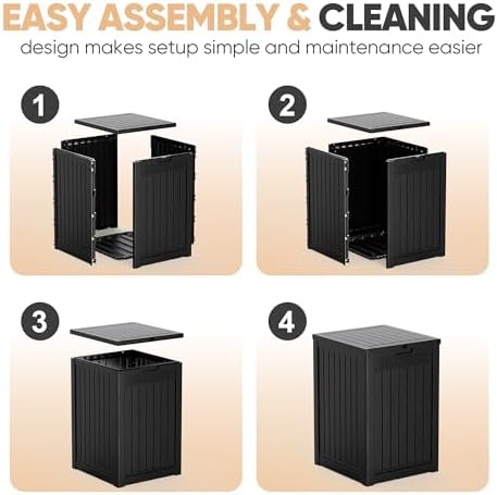 EasyUp 56 Gal Waterproof Outdoor Storage Box UV Resistant Deck Box - Image 7