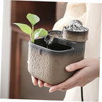 Zerodeko Ceramic Waterfall Ornament Solar Fountain Outdoor Desktop Decor Landscape Ornament Table Decor - Image 7