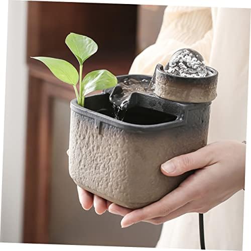 Zerodeko Ceramic Waterfall Ornament Solar Fountain Outdoor Desktop Decor Landscape Ornament Table Decor - Image 7