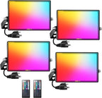 USTELLAR Smart WiFi LED Flood Lights Outdoor, RGB Color Changing Stage Landscape Lighting with APP Group Control, Timing, Alexa, Outdoor Uplights IP66 Spotlights for Christmas Halloween Party by Ustellar