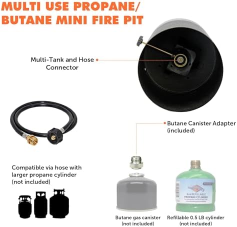 Bundle of Flame King Mini Tabletop Fire Pit with Smokeless Odorless Flame, 5LB Gas Hauler Kit and 1/2LB Propane Tank - Image 3