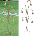 Metal Flowers with Bells for Outside Garden art, Decorative Garden Stakes by MNRYLKB