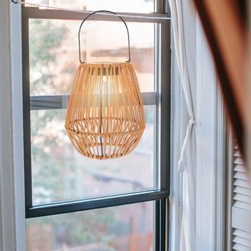 BETOOKY Outdoor Solar Lantern Rattan Hanging Garden Light Solar Powered LED Decorative Lamp for Patio Yard Outdoor Lighting - Image 5