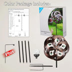 Solar Wind Spinner Improved 360 Degrees Swivel Multi-Color LED Lighting Glass Ball with Kinetic Wind Spinner Vertical Metal Sculpture Stake Construction for Outdoor Yard Lawn & Garden. - Image 3