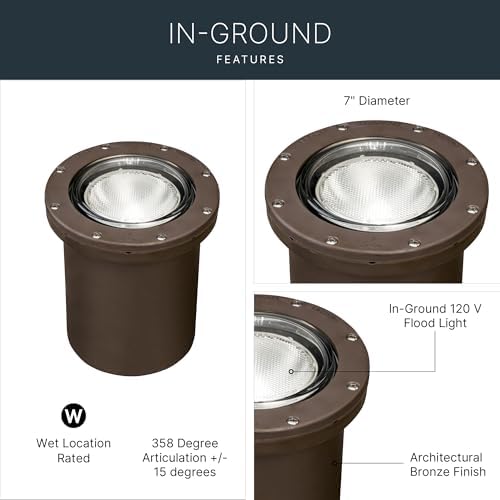 Kichler In-Ground Landscape Light, Architectural Bronze - Image 3
