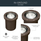 Kichler In-Ground Landscape Light, Architectural Bronze - Image 3