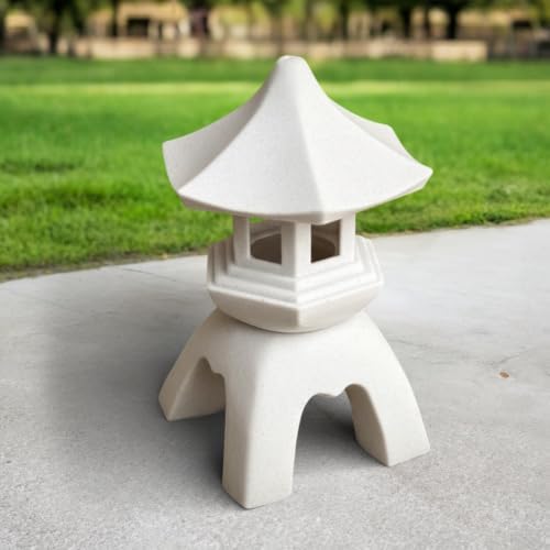 OLOMA Zen Stone Lantern Garden Statue Concrete Japanese Pagoda Sculpture Handmade Outdoor Cement Decor Yard Patio Lawn Walkway Meditation Landscaping Accent Lighplace Garden Accent - Image 7