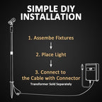 Low Voltage Spotlights 2PK Landscape Lighting LED 2700K Warm White 4W 66 Lumens Outdoor Lights Aluminum Housing Telescopic Post with Connector for Garden Yard Black Finish - Image 5