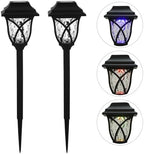 NOLITOY 4Pcs Solar Lawn Lights Waterproof Outdoor LED Solar Pathway Lights with RGB and Blue Tubular Lamps for Garden and Courtyard Landscape Decoration - Image 4