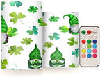 YETTASBIN St.Patrick's Day Gnome Flameless Candles with Remote Control and Timer, Adjustable Brightness Long Lasting Battery Operated LED Pillar Candles for Indoor Outdoor Party Home Decor, 2 Pack by Unknown